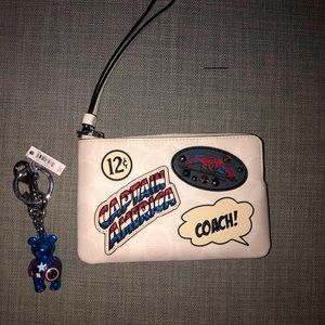 Coach Wristlet and Key Chain(Captain American) Marvel lovers!!!!